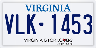 VA license plate VLK1453