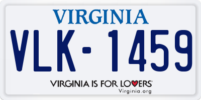 VA license plate VLK1459