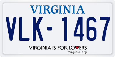 VA license plate VLK1467