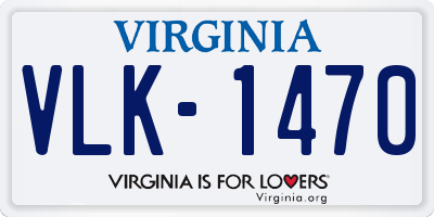 VA license plate VLK1470