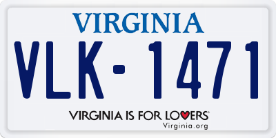 VA license plate VLK1471