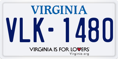 VA license plate VLK1480