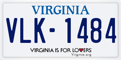 VA license plate VLK1484