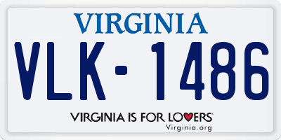 VA license plate VLK1486