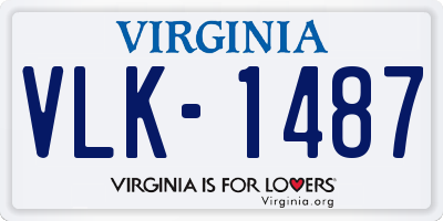 VA license plate VLK1487