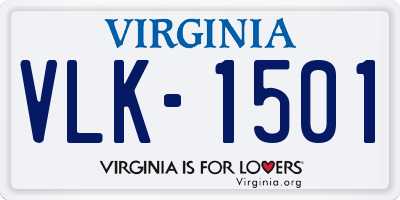 VA license plate VLK1501