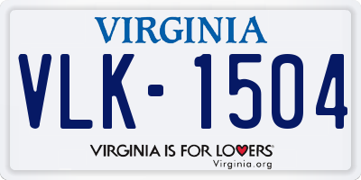 VA license plate VLK1504