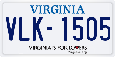 VA license plate VLK1505