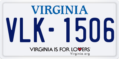 VA license plate VLK1506