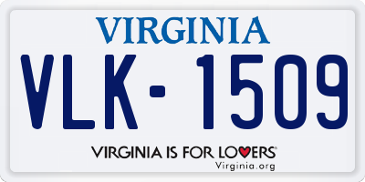 VA license plate VLK1509