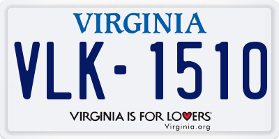 VA license plate VLK1510