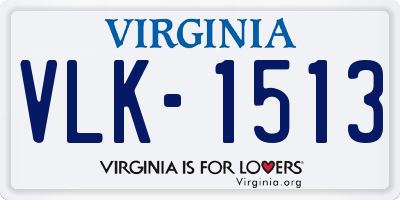 VA license plate VLK1513