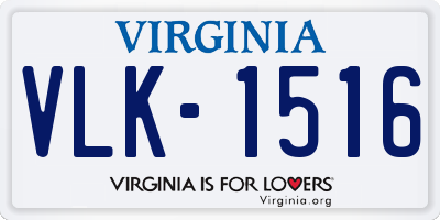 VA license plate VLK1516