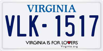 VA license plate VLK1517