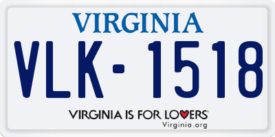 VA license plate VLK1518