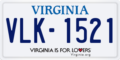 VA license plate VLK1521