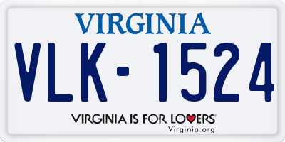 VA license plate VLK1524