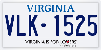 VA license plate VLK1525