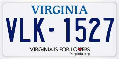 VA license plate VLK1527