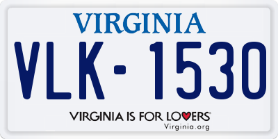 VA license plate VLK1530