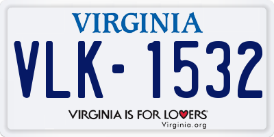 VA license plate VLK1532