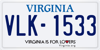 VA license plate VLK1533