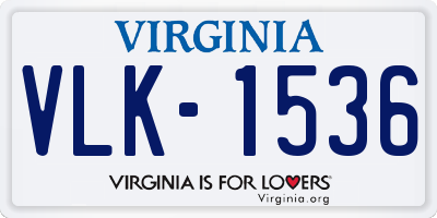 VA license plate VLK1536