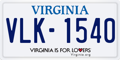 VA license plate VLK1540