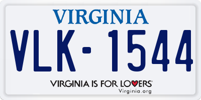 VA license plate VLK1544