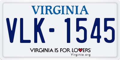 VA license plate VLK1545