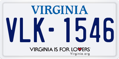 VA license plate VLK1546