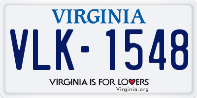 VA license plate VLK1548