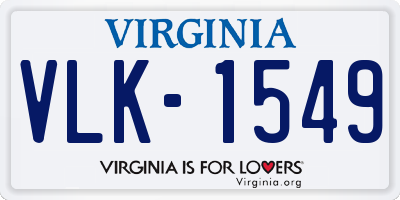 VA license plate VLK1549