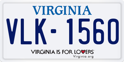 VA license plate VLK1560