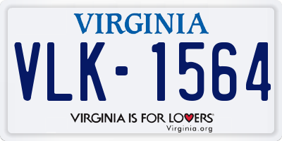 VA license plate VLK1564