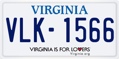 VA license plate VLK1566