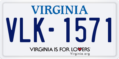 VA license plate VLK1571