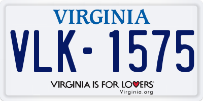 VA license plate VLK1575