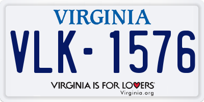 VA license plate VLK1576