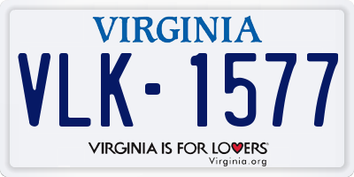 VA license plate VLK1577