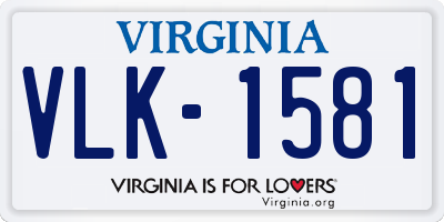 VA license plate VLK1581