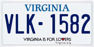 VA license plate VLK1582