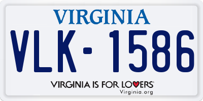 VA license plate VLK1586