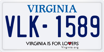 VA license plate VLK1589