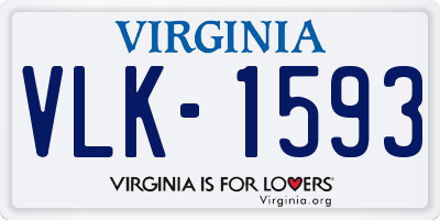 VA license plate VLK1593