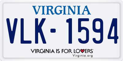 VA license plate VLK1594