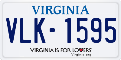 VA license plate VLK1595