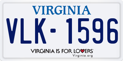 VA license plate VLK1596