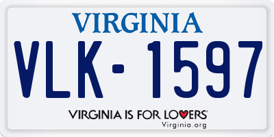 VA license plate VLK1597