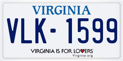 VA license plate VLK1599